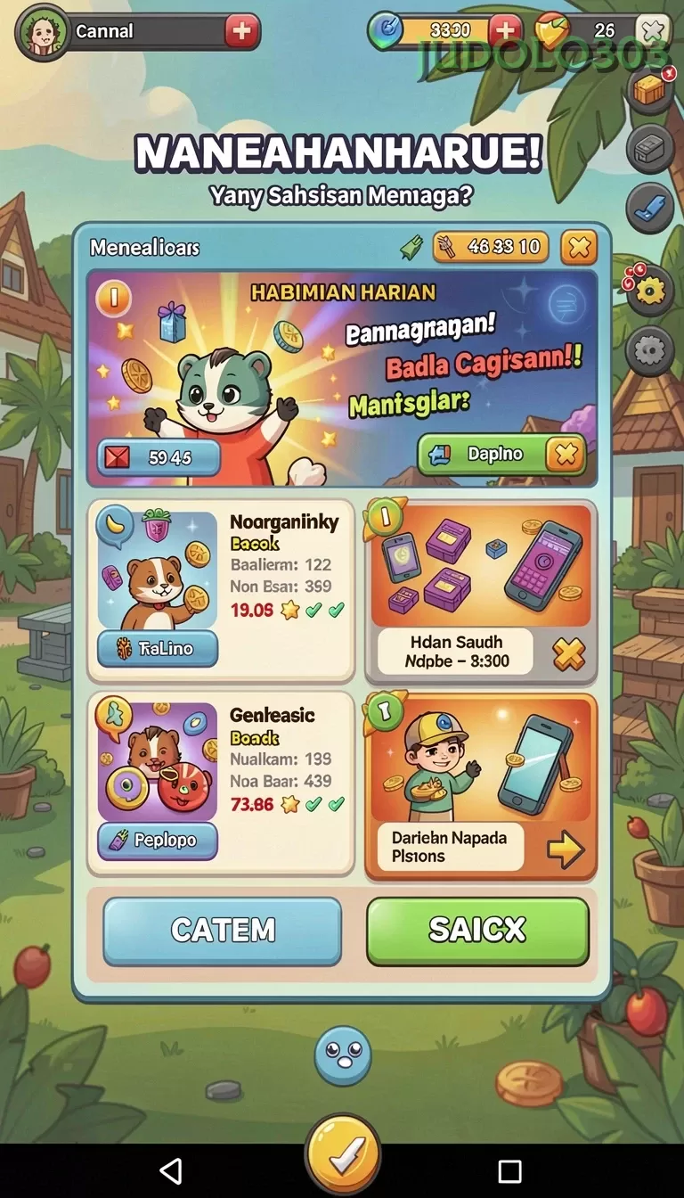 Cuplikan layar KAKEKWANGI — menu navigasi